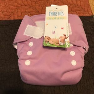 Thirsties all in one size 1 diaper in orchid